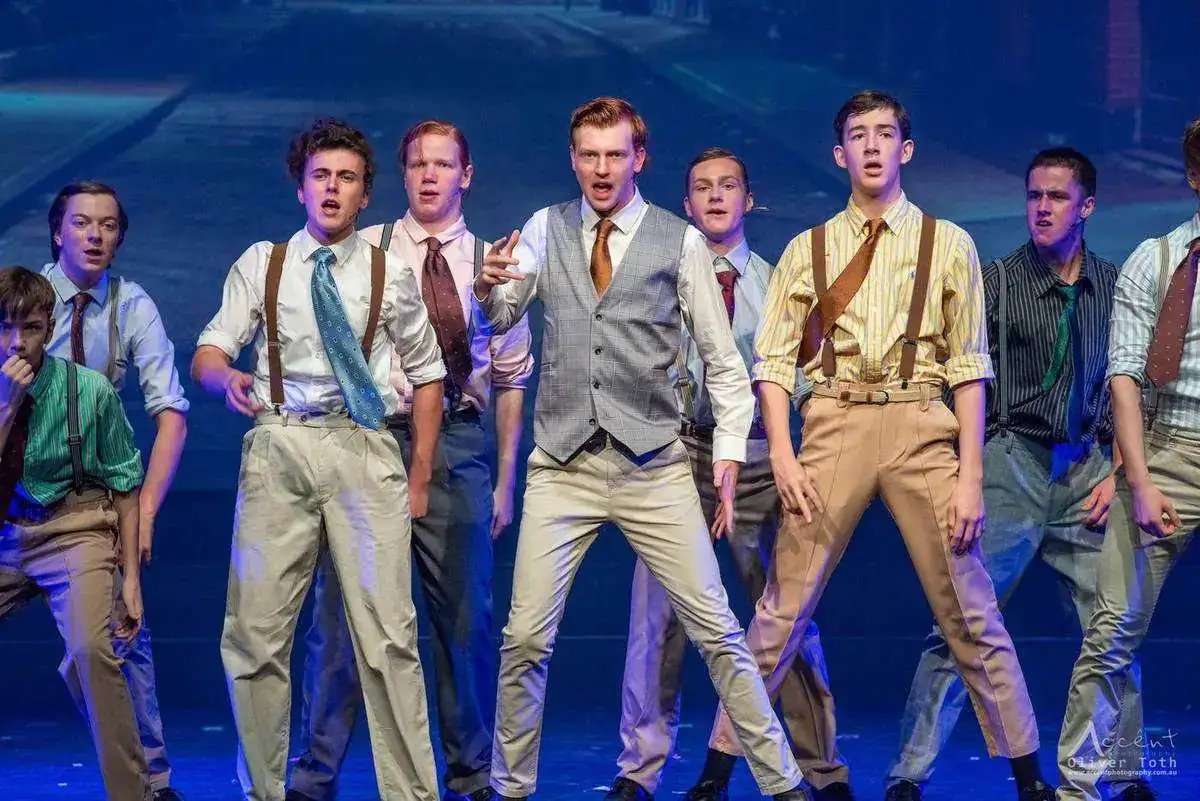 Senior Music Theatre Camp performers mid-dance